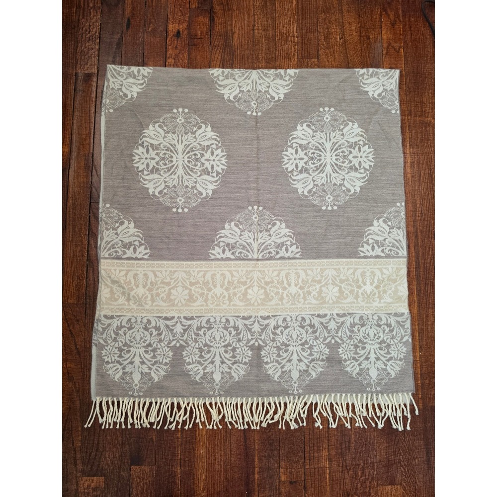 Cecchi e Cecchi Italy Wool
2 sided Baroque Pastel Luxury Throw Shawl Scarf - Picture 6 of 8